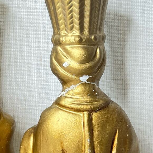 Vintage Mid Century 3 King Candle Holder Painted Plaster Wisemen Christmas Decor - Picture 10 of 13